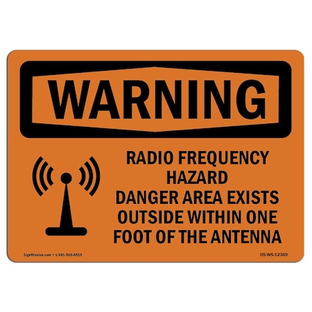 Signmission OSHA WARNING Sign, Radio Frequency Hazard, 10in X 7in Rigid Plastic, 10" W, 7" H, Landscape OS-WS-P-710-L-12369